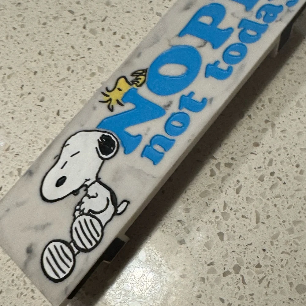 Peanuts Snoopy and Noodstock Sleeping “NOPE Not Today”Desk Sign 8x3